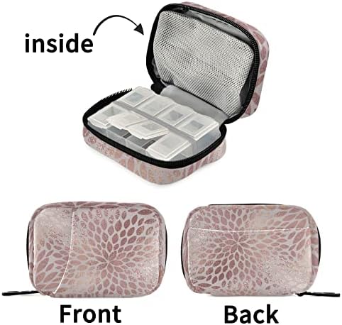 Xigua розово злато образец 8 оддели за патувања пилули Организатор на влага Доказ мала кутија за пилули за џебна чанта дневно пилула