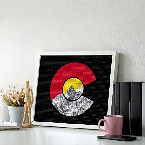 Колорадо Знаме Планина Дијамант Сликарство Колекции 5D DIY Целосна Вежба Кристал Уметност Ѕид Декор За Возрасни 16 x20