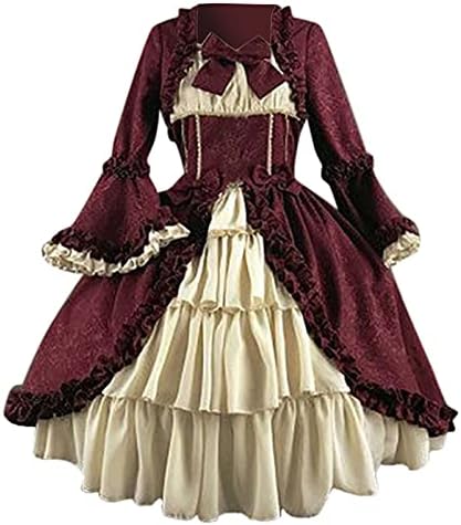 Средновековен судски фустан Бфафен, Викторија Рококо фустан, ренесансна топка наметка костуми чипка крпеница фустан