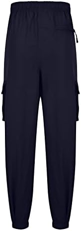 Машки панталони, машка модна обична цврста боја еластична половината карго панталони лесни тактички пантолони за пешачење џогер џогирање