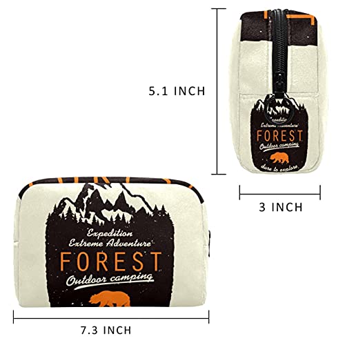 Торба За Тоалет Козметичка Шминка За Патување Организатор Торбичка За Перење Со Патент Планини И Борови Дрвја За Неопходни Додатоци За