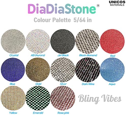 Diadiastone Iron на Rhinestone Лист стаклен скапоцен камен материјал за лепило за пренесување на топлина 9,5 x 8 in, 24 x 20cm