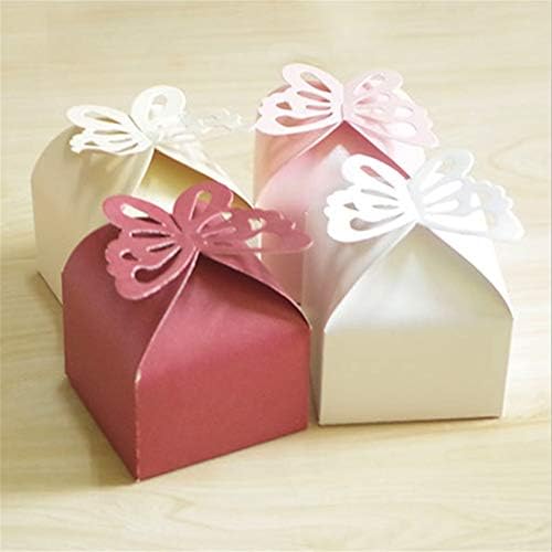 Нови свадбени материјали, креативна кутија за бонбони од пеперутка, кутија за шупливи бонбони, 2,36 × 2,36 × 2,17 , 100 парчиња