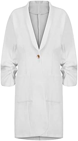 Tweed Отворени предни кардигани женски зимски опремени надворешни облеки пријатни 3/4 ракави колеџ солидна боја лапел Енканто