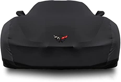 МОДА Рашири Прилагодено Затворен Автомобил Покритие За C5 Corvette Црна Со C5 Логото, Вклучува Торба За Складирање