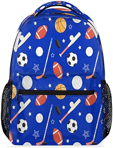Спортска кошарка Бејзбол фудбал ранец 16 во водоотпорен патнички лаптоп ранец Дафл салата торба за училишни книги случајно дневно носење торба