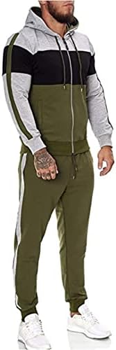 Mentracksuit со долги ракави за крпење спортски поставува панталони костум за мажи Suite тенок фит