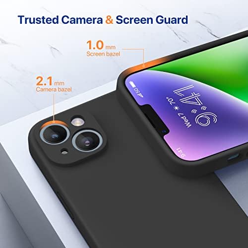 Miracase Дизајниран За Iphone 14 Случај Со Заштитник На Екранот, [Надградена Подобрена Заштита На Камерата], Течен Силиконски Случај
