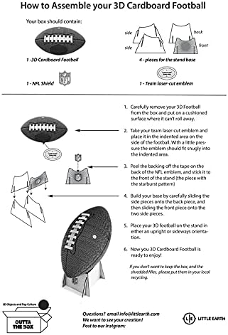 Littlearth Unisex-Adult NFL Cleveland Browns Cardboard 3D Football, Team боја, една големина