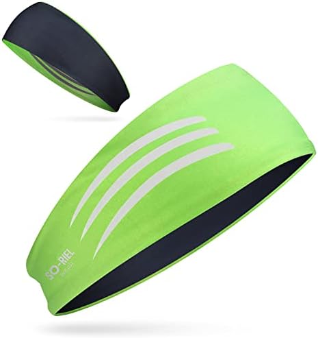 So-Riel Wear geadb лентата за џемпери од глава, рефлектирана реверзибилна 2-во-1 за мажи и жени за трчање, велосипедизам, кошарка, вежбање