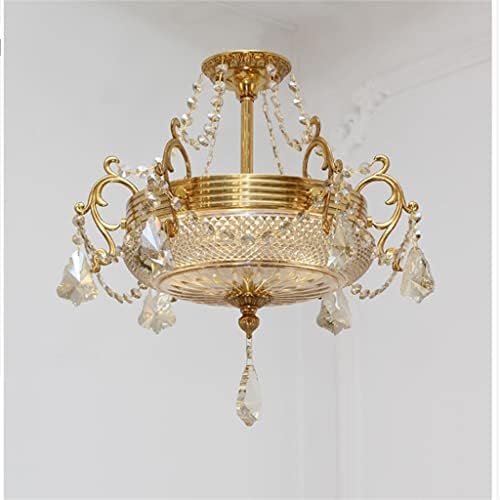 ГАНФАНЕН бакарна стаклена таванска ламба Европска декоративна спална соба дневна соба E27 сијалица затворен свеќа LED тавански ламба