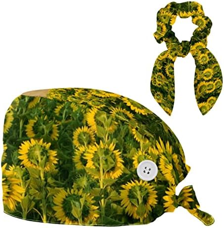 Прилагодливо работно капаче со џемпер -лента Погодно и лак за коса Скратена сончогледна растителна природа пустина