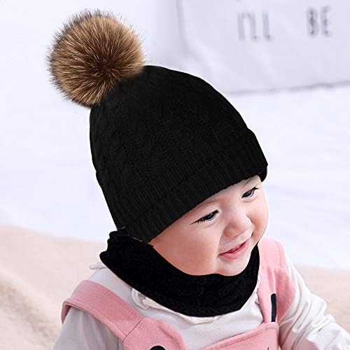 Hicdaw 6pcs дете за зимски капи за бебиња белезници нараквици вратот потопла бебе зимска капа деца зимска капа нараквици шамија сет за момче девојче