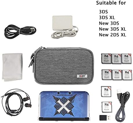 Кутија за складирање на двојно одделение Bubm Компатибилен со 3DS/3DS XL/NEW 2DS XL, заштитна торба за носење, преносен организатор
