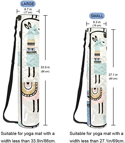 Лама И Кактус Јога Мат Торби Целосна Поштенски Јога Носење Торба За Жени Мажи, Вежба Јога Мат Превозникот Со Прилагодливи Лента