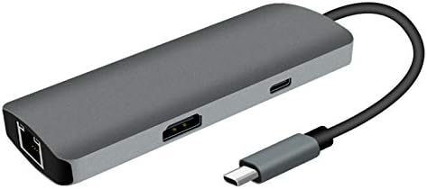 Homeriy USB C докинг станица адаптер мулти-портокал Type-C Expander Multi USB 3.0 до HD 4K RJ45 Адаптер мемориски картички за читач