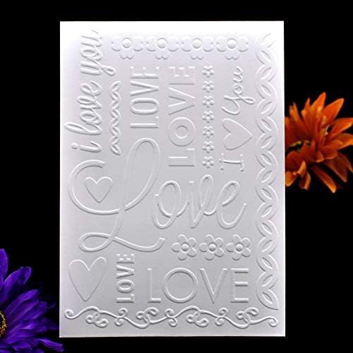 Ddoujoy Love I Love You Flowers Heart Background Prastine Plastic Spossing Pappers за правење картички за правење книги и други занаети