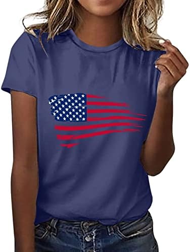 Tankенски резервоар врвови на Денот на независноста кошула женски графички маици за жени врвни екипи на кратки ракави Национално