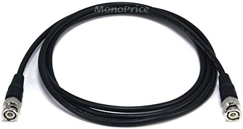 Видео кабел Monoprice - 6 стапки - црна | RG-58 и кабел за предавател, 50 ом, 48 проценти плетенка алуминиум