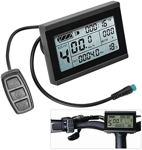Xinwoer велосипед брзинометар KT-LCD3 пластичен електричен LCD дисплеј мерач со водоотпорен конектор за модификација на велосипед со функција