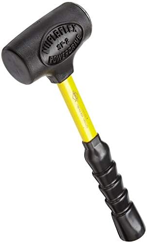 Nupla 2 lb. Power Drive Dead Blow Hammer со рачка од фиберглас од 13,75 инчи, 1 челично лице и супер -грип - Совршено за механичари,