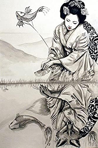 5д дијамантски сликарство цртан филм портрет девојка јапонски гејша мозаик крст -бод комплет Rhinestone слика DIY домашен декор wallид налепница