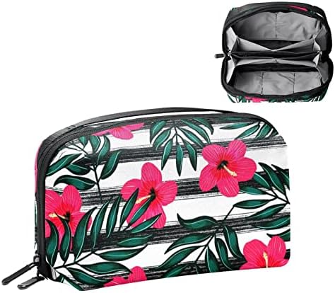 Торба За шминка Патент Торбичка Патување Козметички Организатор За Жени И Девојки, Тропски Лист Цветни