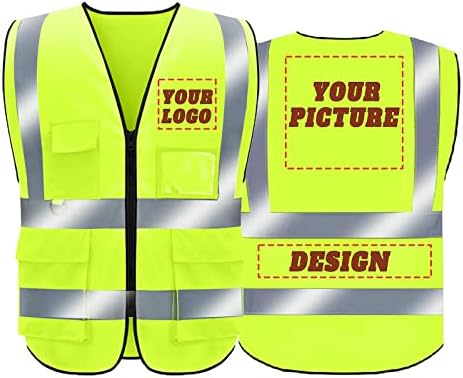 Прилагоден Безбедносен Елек Со Лого, Класа 2 Персонализирана Заштитна Работна Облека На Отворено Со Висока Видливост со 5 Џебови