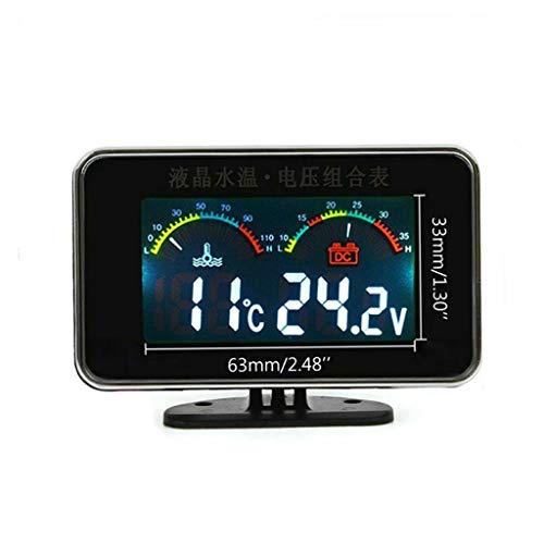 Вода 12V/24V Сензор за температура Мерач LCD Voltmeter 2in1 метар автомобил автомобил Електронски додатоци за греење на автомобили