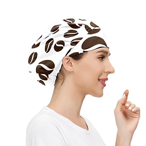 Луксузно капаче за туширање за жени кафе-шема за еднократно водоотпорно туширање капа за одмор празници подароци за коса, модерно капаче за