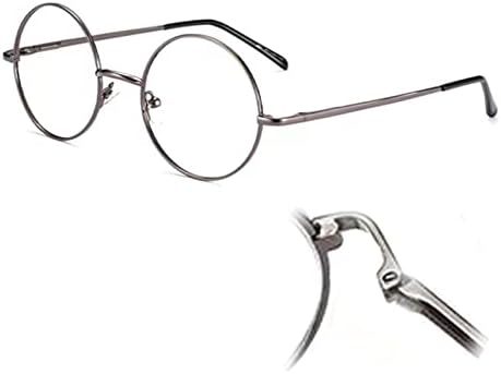 Очила за ретро -тркалезно читање, читатели на метални компјутери за мажи и жени, сино светло блокирање на презбиопичните очила