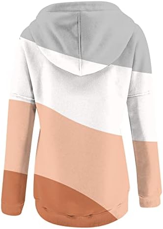 Nokmopo Hooded Sweatshirt hadенски моден моден мода, неправилно печатење со долги ракави џемпери, џемпер, џемпер, џемпери