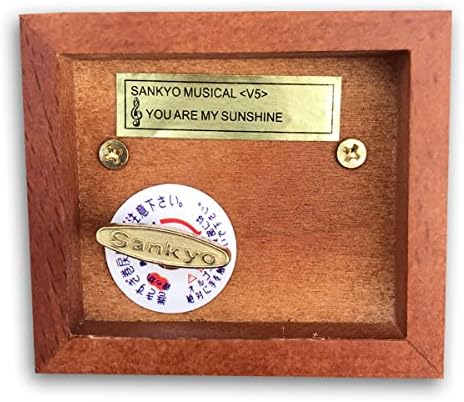 Binkegg Play [Canon in D Major] Браун дрвена античка музичка кутија за заклучување со музичко движење „Санкио“