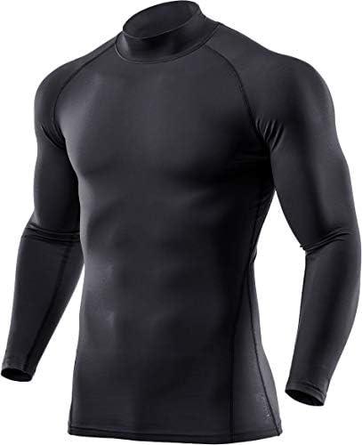 Атлио 2 или 3 пакувања машки термички кошули за компресија со долг ракав, желка/потсмев за зимска спортска база, активен кошула за трчање