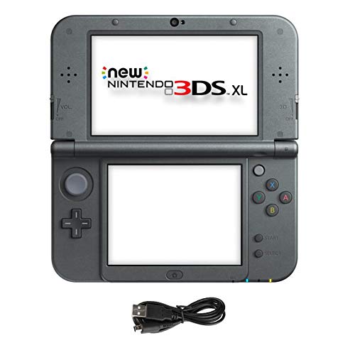 Нова Nintendo 3DS XL црна рачна конзола и адаптер за наизменична струја.