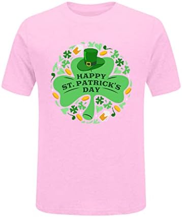 Смешна маица на Денот на Свети Патрик за жени Шамок ирски екипаж летен обичен маица со кратки ракави графичка блуза