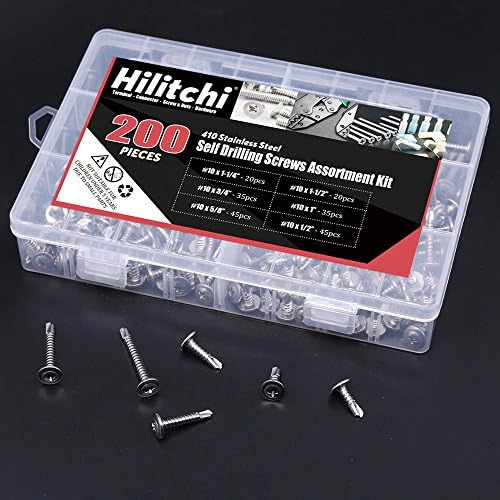 Hilitchi 410 Не'рѓосувачки челик #8 хексадецимален мијалник за миење садови за самостојно дупчење метални метални метални метални метални метални метали