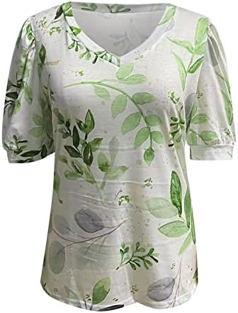LCEPCY LOSE FIT FIT BEACH TOPS за жени цветни печати против маички за ракави за ракави од вратот 2023 фустани обични летни блузи маица