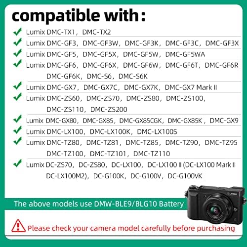 RONFEN DMW-DCC11 DC Coupler DMW-BLE9 DMW-BLG10 Dummy Battery USB-C Cable PD Adapter Kit Compatible with Cameras Panasonic Lumix DMC-TX1