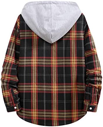 FSAHJKEE Спортска јакна за мажи, машка случајна одвојлива качулка со долги ракави џеб тенок кошула јакна пешачење на отворено