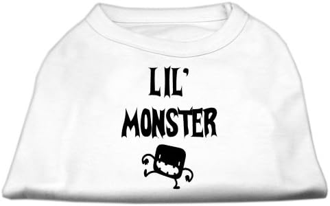 Mirage Pet Products Lil Monster Screen Print Mirts White XS