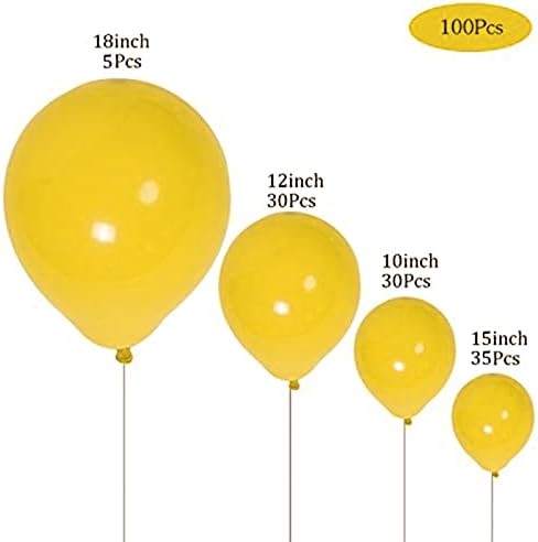 100 парчиња Сенф Жолти Балони 18 инчи +12 инчи +10 инчи +5 инчи Латекс Забава Лимон Жолт Балон Роденденски Балони Мат Жолт Балон Од Сончоглед Комплет