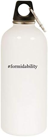Производи од Моландра FormIdability - 20oz хаштаг не'рѓосувачки челик бела вода шише со карабинер, бело