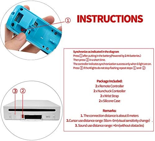 Замена на далечински контролер на NC и Nunchaku за далечински управувач на Wii, изграден во сензор за движење со 3 оски, компатибилен со Nintendo Wii/Wii U, со силиконски случај и л?