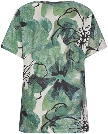 Краток ракав 2023 памук против вратот графички обичен врвен маица за девојчиња блуза есен лето жени iu iu