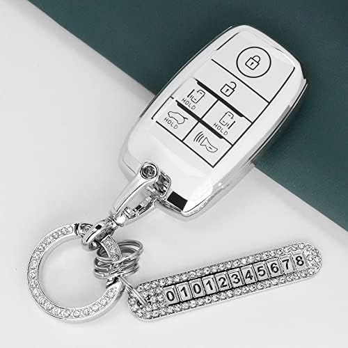 Youtoocar бело мека тап -тап -насловната страница со клучеви со клуч ланец компатибилен со Kia Sedona Grand Carnival MPV