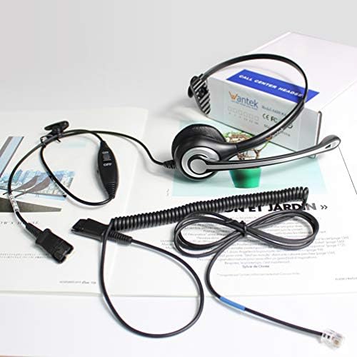 Телефонски слушалки на Wantek RJ9 моно со микрофон за откажување на бучава, брзо исклучување, само за засилувачи на Plantronic M12