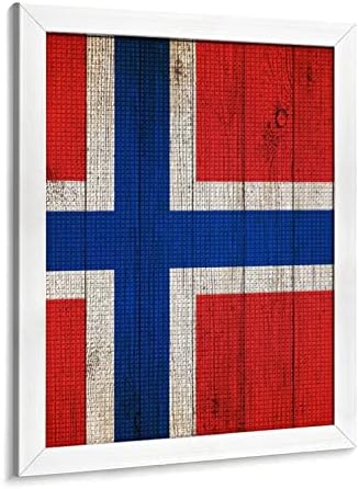 Гроздобер Норвешка знаме дрво позадина Дијамантски сликарски рамки за слики Уметнички комплети Wallид виси слика за домашна фарма куќа