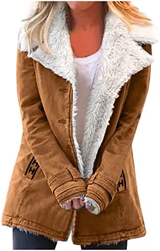Компчиња за џемпери на Нокмопо за женска обична мода лабава цврста боја капа плус џеб јака од јака од руно