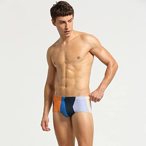 Wenkomg1 пливање стебла за мажи, квадратни нозе крпеница за пливање брифи за пливање со низок пораст Брз сув костум за капење за